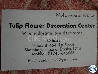 Tulip flower Decoration center.