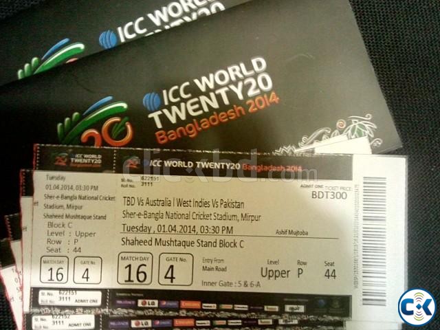 ICC T20 World Cup Ticket large image 0