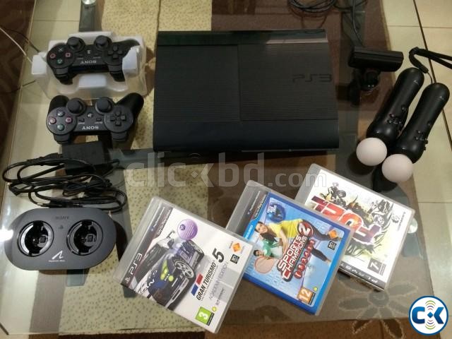 PS3 500GB Super Slim With Move Eye 13 games large image 0