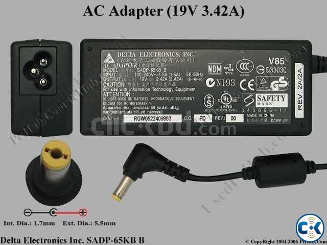 Asus original SADP-65KB B model laptop Charger large image 0