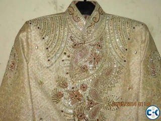 Gorgeous sherwani front back full stone work