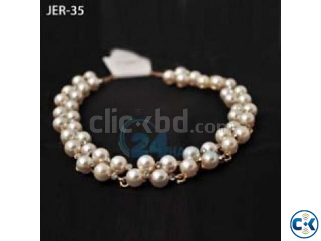 Fashion Crystal Rhinestone Pearl gold Plated Choker Necklace large image 0