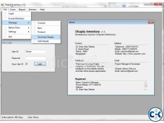 Shapla Inventory v1.0 - Sale Inventory Software