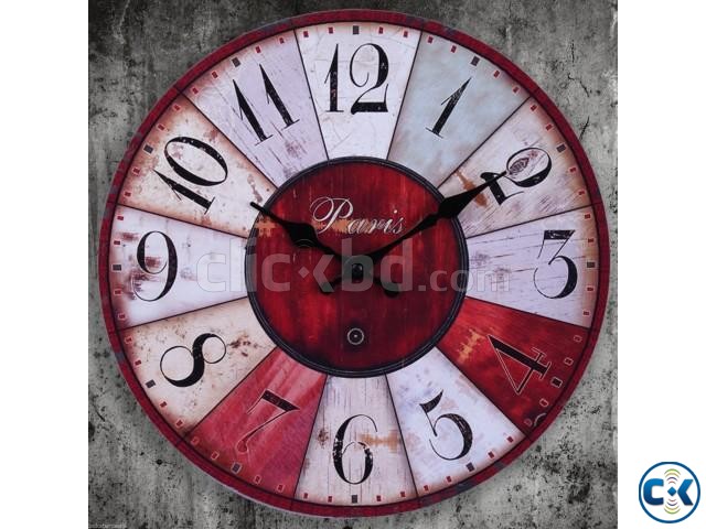 Retro Wall Clock Vintage Style Shabby Chic large image 0