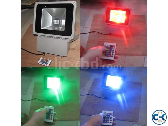 RGB LED flood light 50W large image 0