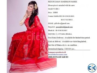 RED DULHAN JAMDHANI SAREE.