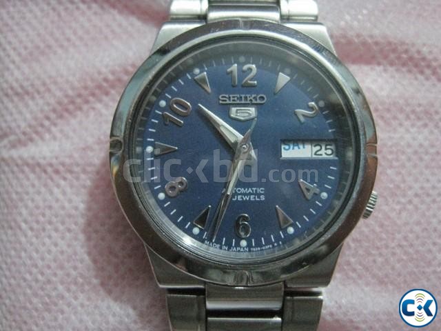 Seiko 5 watch for men blue dial large image 0