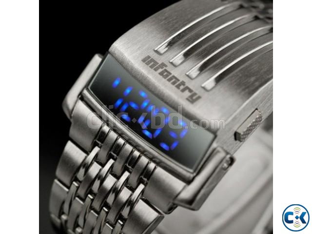 INFANTRY Police Mens Army Blue LED Digital DATE Quartz Watch large image 0