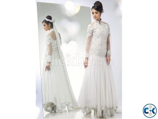 Beauteous white wedding wear anarkali suit