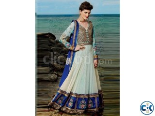 Beautiful light blue cream wedding anarkali suit