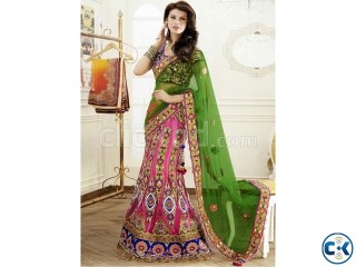 Fine Pink And Green Lehenga Choli