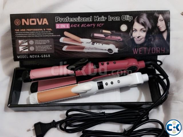 Nova 2in1 Hair Straightener NV-6868 New  large image 0