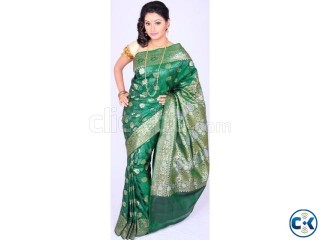 GREEN OPERA KATAN SAREE.