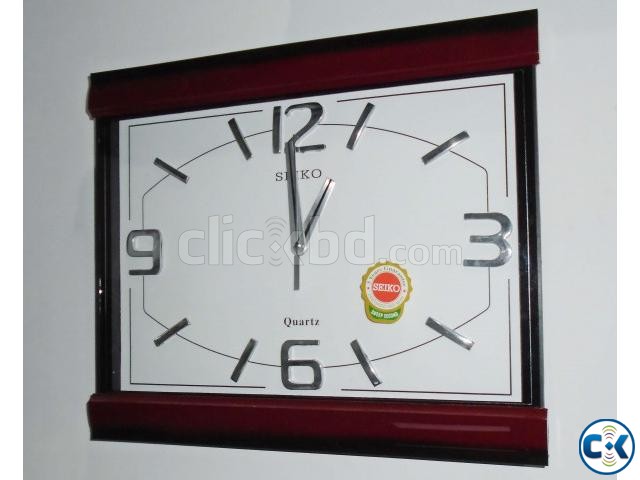 Seiko white Color Wall Clock large image 0