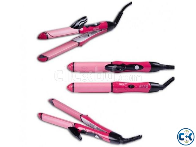 Kemei 3 in 1 Professional Hair Iron and Curly large image 0
