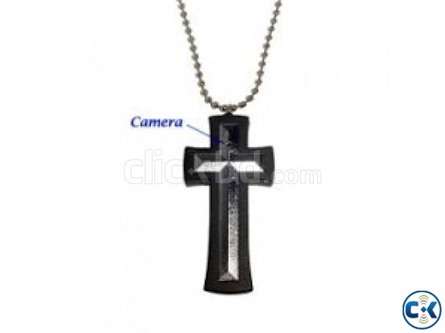 Spy Video Camera Cross Necklace large image 0