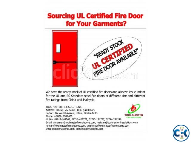 Ready Stock UL Certified Steel Frame Fire Door For Sell large image 0