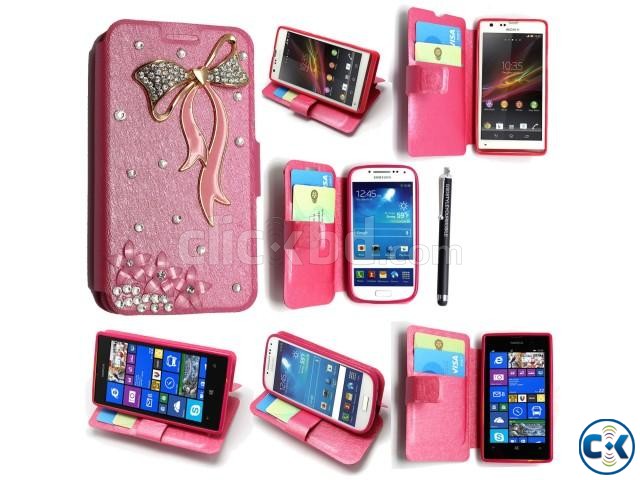 LUXURY 3D BLING DIAMOND FLIP CASE COVER FOR NOKIA LUMIA 630 large image 0