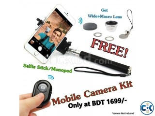 Mobile Camera Kit (Selfie Stick+Mobile lens)