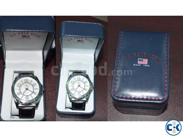 U-S Polo Assn Classic Watch Mens Silver Dial Black Strap large image 0