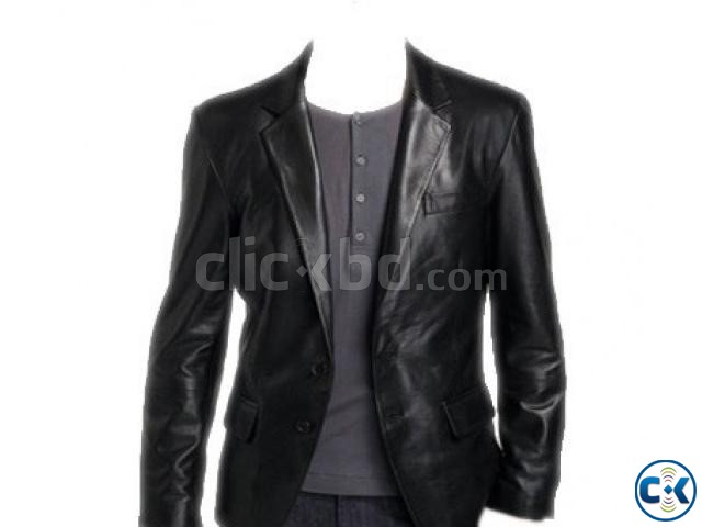 EXCLUSIVE LEATHER JACKET BLAZER large image 0