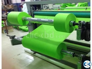 Non woven roll to sheet cutting