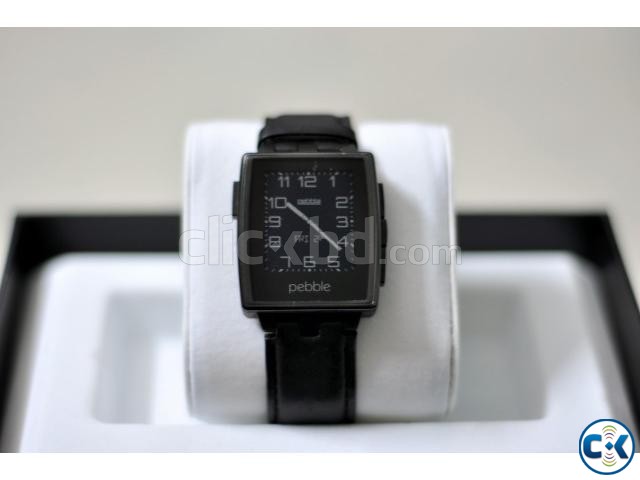 Pebble Steel Black Smart Watch Metal Band large image 0