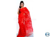 RED JAMDHANI SAREE.