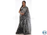 BLACK ASH CLASSIC COTTON SAREE.