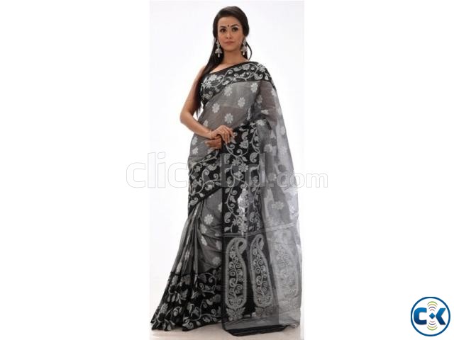 BLACK ASH CLASSIC COTTON SAREE. large image 0