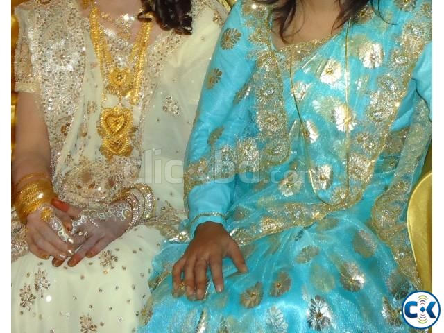 শাড়ি Gorgeous Blue Party Wedding Sari from NABILA Gulshan  large image 0