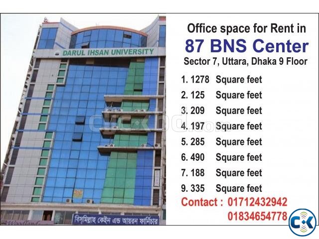 Office space for Rent in 87 BNS Center Sector 7 Uttara Dha large image 0