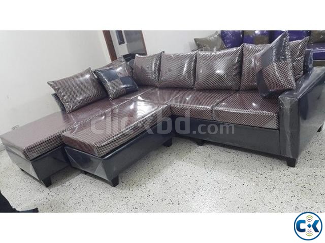 Comfortable Black L Shape Sofa large image 0