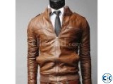 Brown PU Leather Jacket