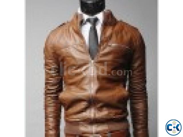 Brown PU Leather Jacket large image 0