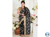 Black tussar silk weaved saree in golden saree border