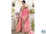 Pink Cream combo tussar silk weaved saree