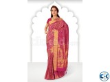 Maroon zari weaved pure silk saree in golden pallu