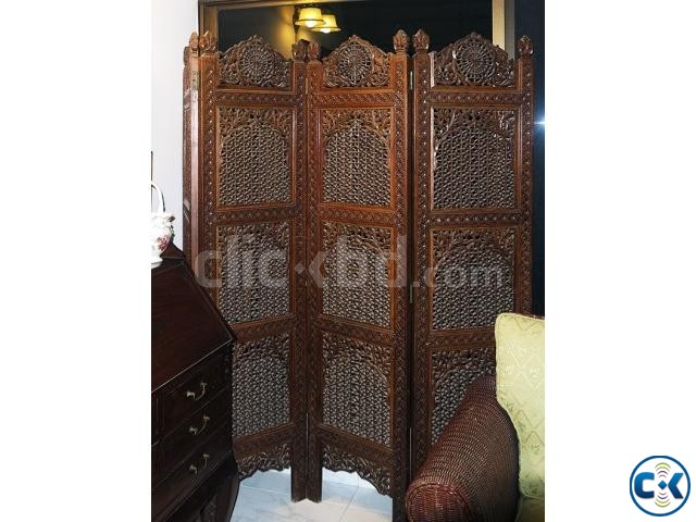 Akhroti Pakistani folding partition Blind Wallnut timber. large image 0