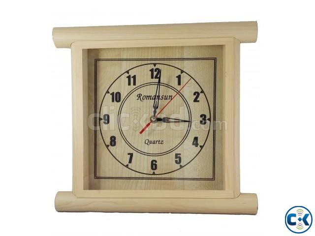 Romansun Wood color Square Wall Clock UNH93546  large image 0