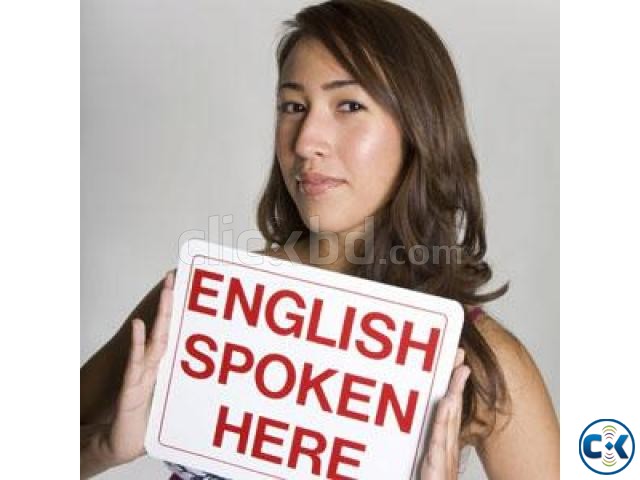 English is spoken here. Speak English please. For spoken. English spoken here