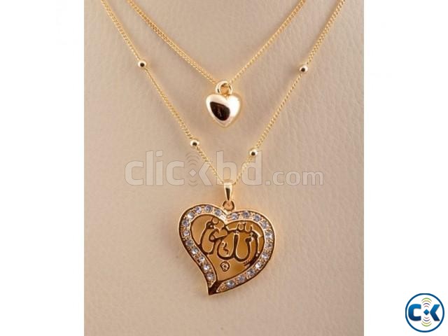 Gold Plated Crystal Stone Pendant with Long Chain large image 0