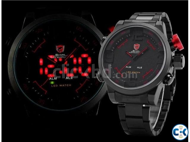 Shark Stainless Steel LED Men s Watch large image 0