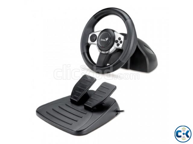 GENIUS Racing Wheel for PC PS3 and Wii Trio Racer large image 0