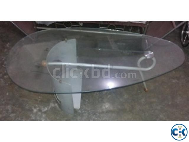 Center Table Glass top and Steel  large image 0