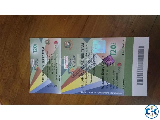 Asia Cup T20 2016 2nd Match Ticket large image 0