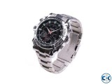 16GB Waterproof 1080P IR Stainless Steel Spy Watch DVR Suppo