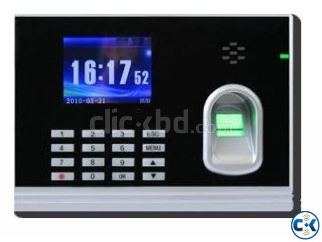 Finger card punch and password time attendance machine large image 0