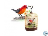 MINI SINGING CHIRPING BIRD IN CAGE