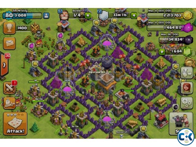 Clash of Clan Townhall 8 max iD sell large image 0